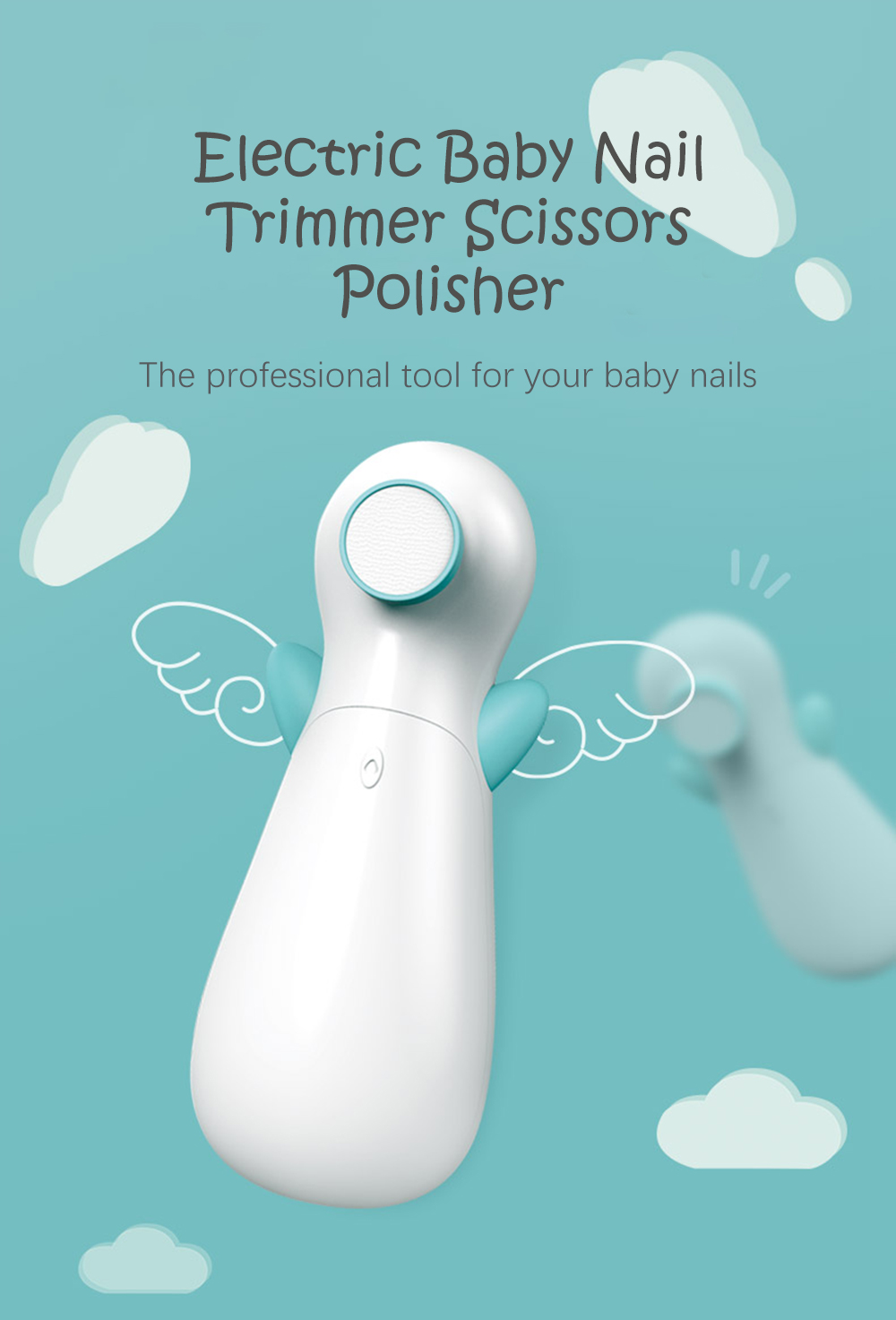 Electric Baby Nail Trimmer Scissors Polisher Newborn Manicure Knife Set