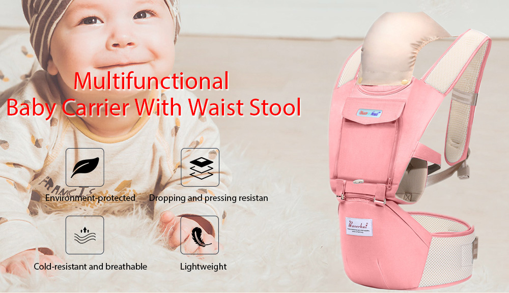 Baoerhui 6128 Multi-function Breathable Baby Carrier with Waist Stool