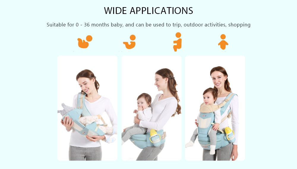 Baoerhui 6160 3-in-1 Multifunction Waist Stool Strap Baby Belt Safe Sitting Carrier