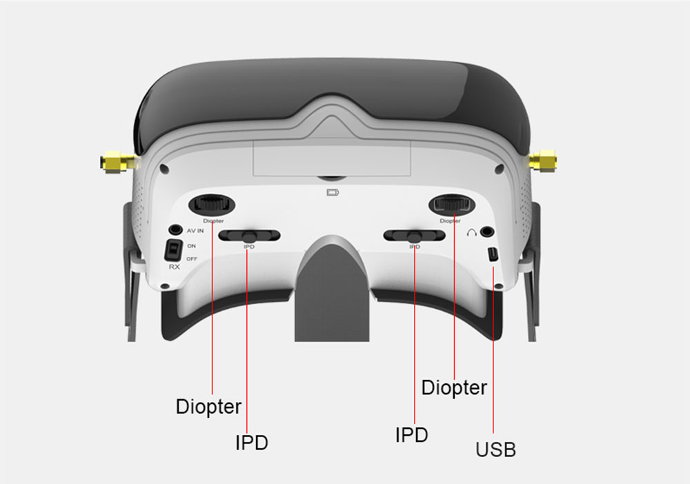 TOPSKY Prime 1S FPV Goggle 86-degree FOV 480 x 320 LCD 4:3 2.4 inch NTSC / PAL Glasses