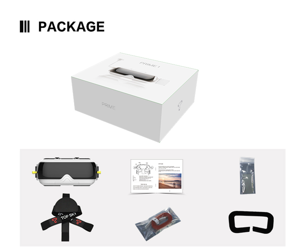 TOPSKY Prime 1S FPV Goggle 86-degree FOV 480 x 320 LCD 4:3 2.4 inch NTSC / PAL Glasses TOPSKY Prime 1S FPV Goggle 86-degree FOV 480 x 320 LCD 4:3 2.4 inch NTSC / PAL Glasses