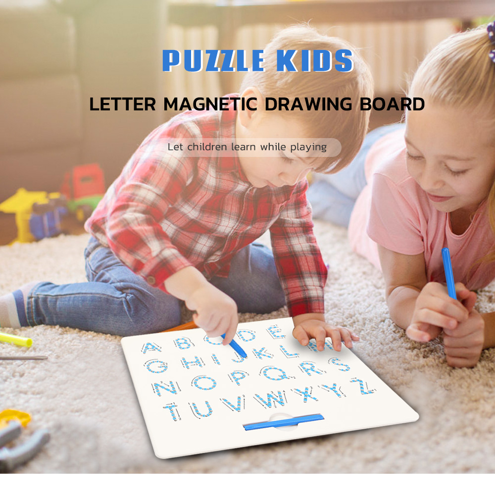 Puzzle Educational Learning Kids Letter Magnetic Drawing Board