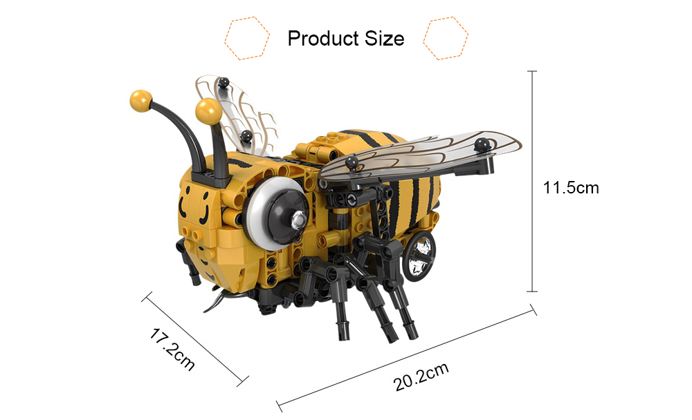 7110 Electric Bee Imitating Crawling Posture Automatic Obstacle Avoidance Assembling Blocks 285PCS