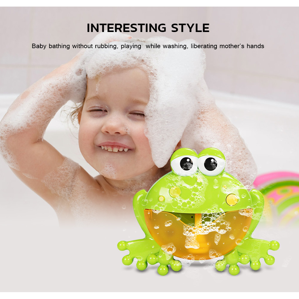 Frog Shape Spit Bubble Machine Bath Toy with Music