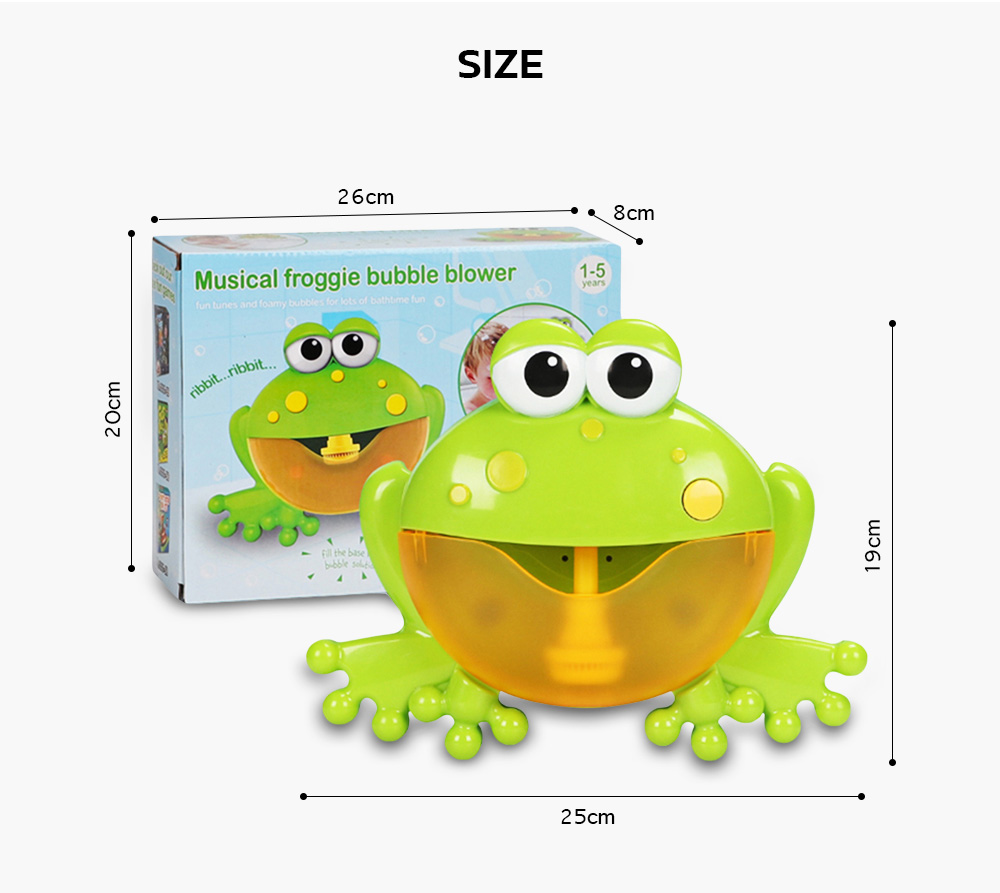 Frog Shape Spit Bubble Machine Bath Toy with Music