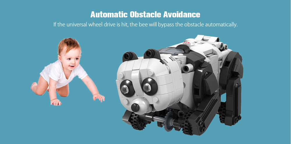 7108 Electric Panda Imitating Crawling Posture Automatic Obstacle Avoidance Building Blocks 427PCS