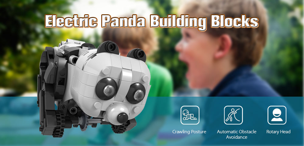 7108 Electric Panda Imitating Crawling Posture Automatic Obstacle Avoidance Building Blocks 427PCS