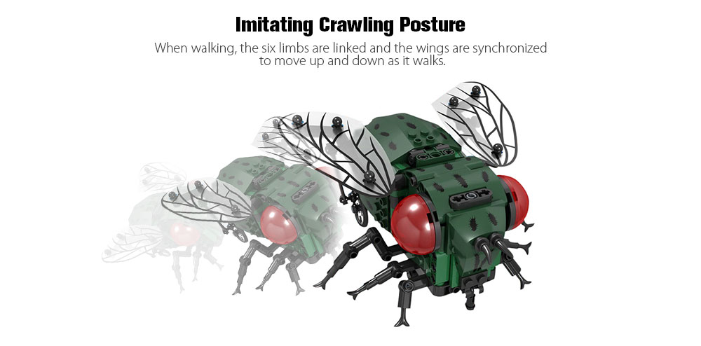 7114 Electric Flies Mimic Crawling Posture Automatic Obstacle Avoidance Assembled Building Blocks 280PCS