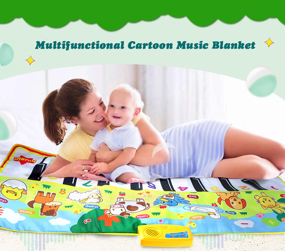 Multifunctional Cartoon Blanket with Animal Calling and Music