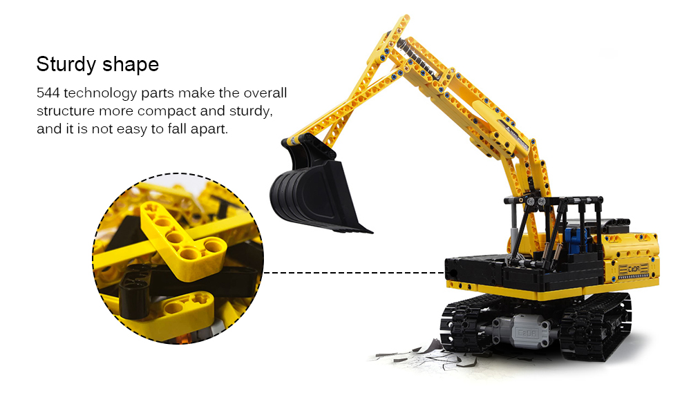 CaDA C51057W Electric Remote Control Assembly Crawler Excavator Truck Toy