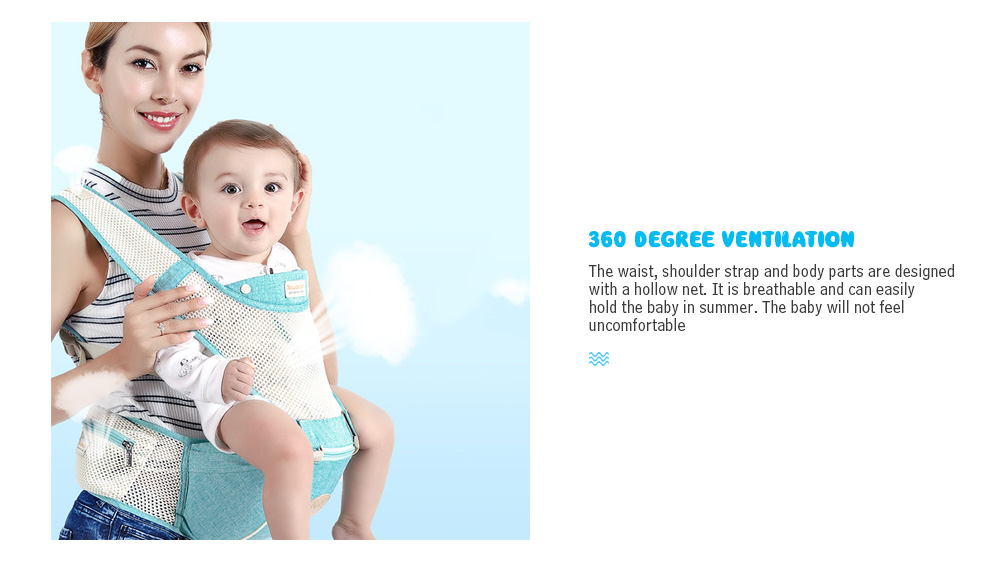 Newbealer N505 - C Summer Style 360 Degree Breathable Baby Waist Stool