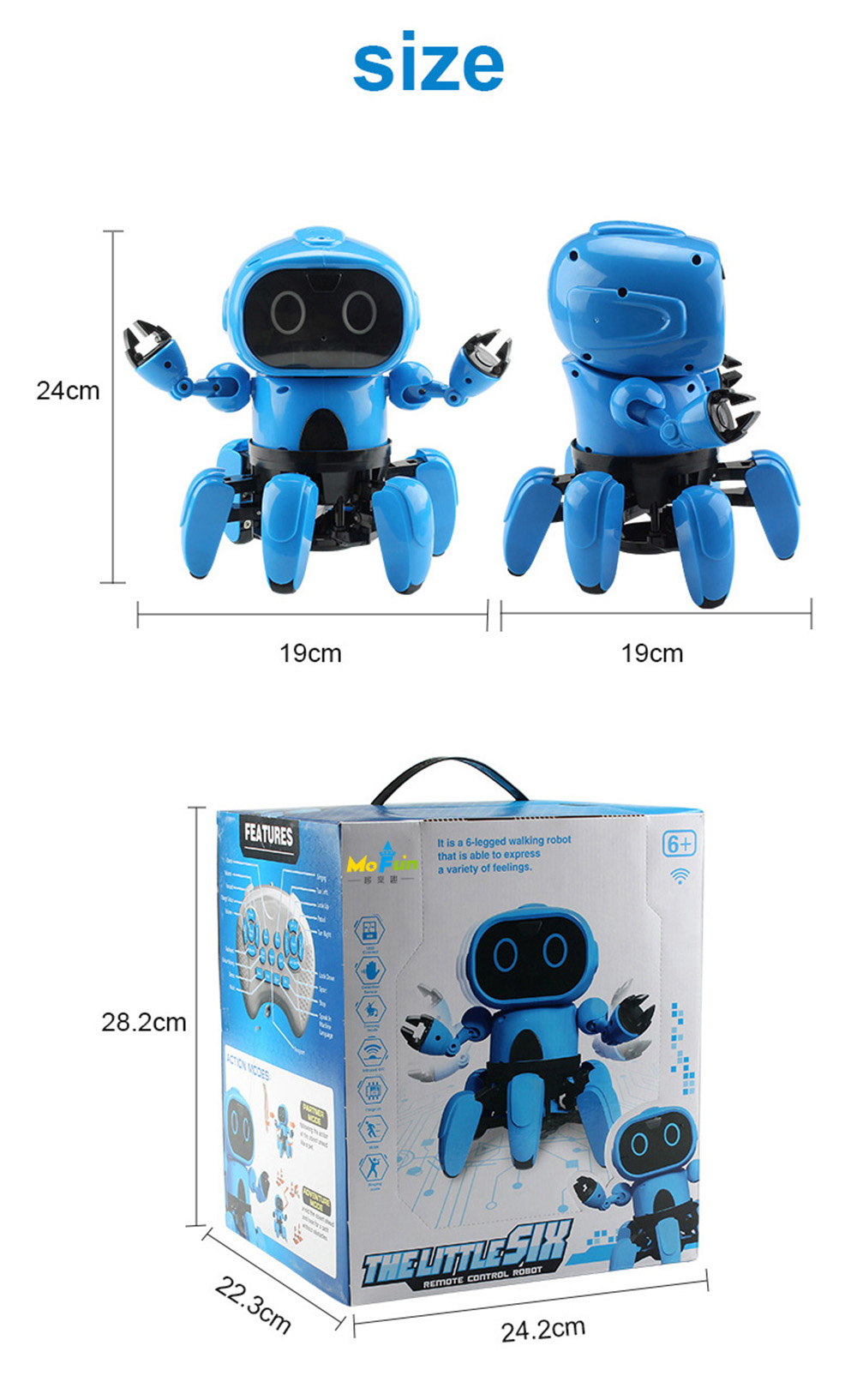 MoFun 991 Intelligent Programming 6-way Remote Control Robot Finish Version