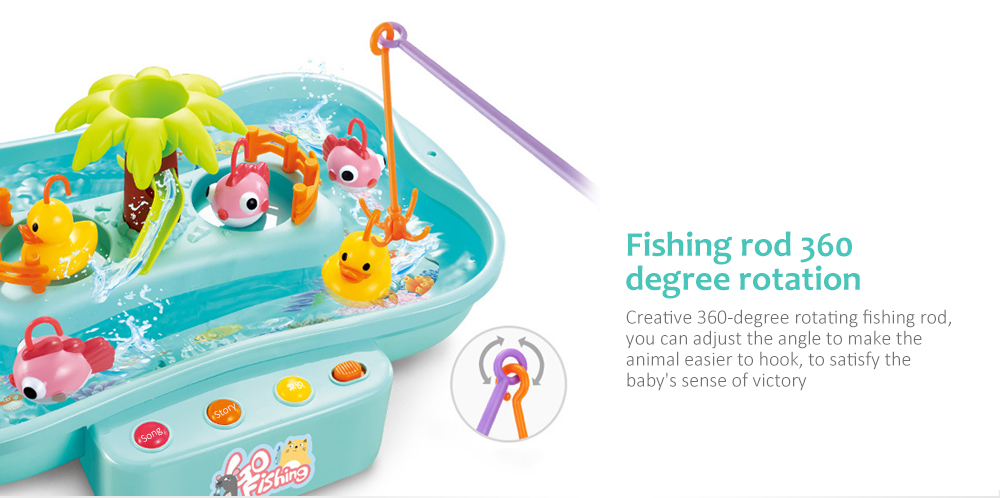 Rotating Electric Music Light Fishing Education Toy Set Rotating Electric Music Light Fishing Education Toy Set