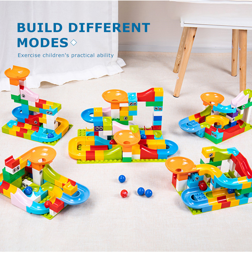 Tumama Construction Marble Race Run Maze Balls Track Building Blocks 52pcs Tumama Construction Marble Race Run Maze Balls Track Building Blocks 52pcs
