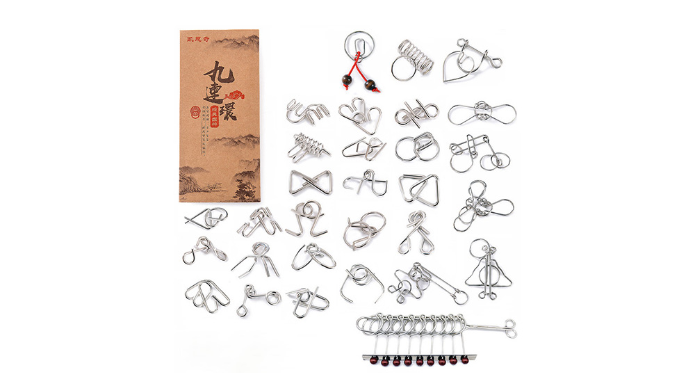 Intellectual Solution Ring Buckle Nine Serial Metal Educational Toys Casual Decompression 30pcs