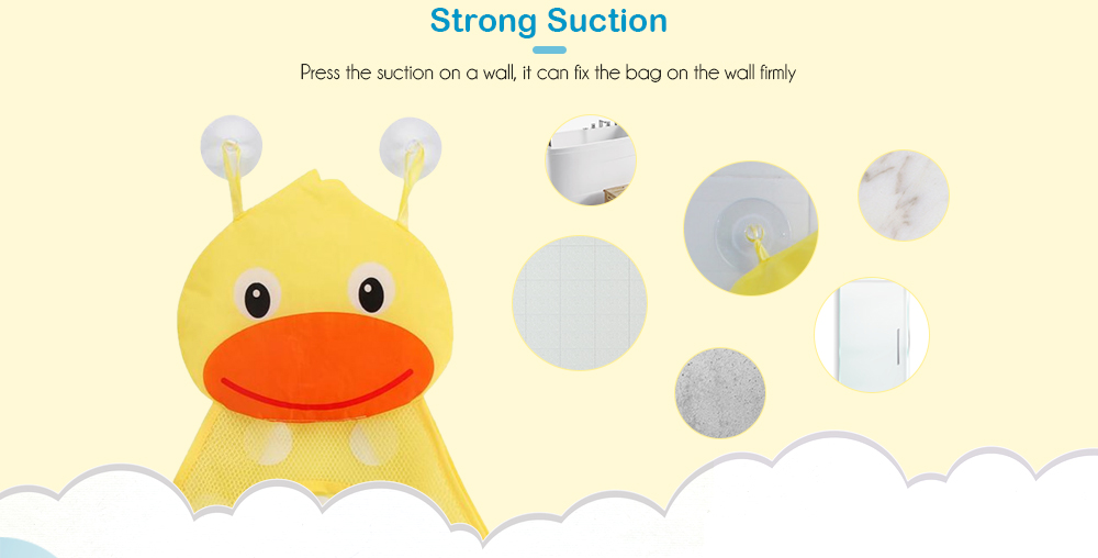 Baby Shower Bath Toys Little Duck / Frog Toy Storage Mesh with Strong Suction Cups