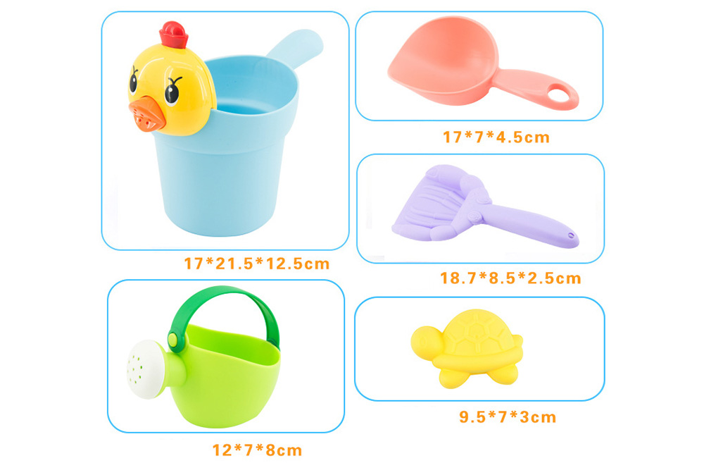 Beach Baby Bathroom Shower Toy Set with Water Scoop 5pcs