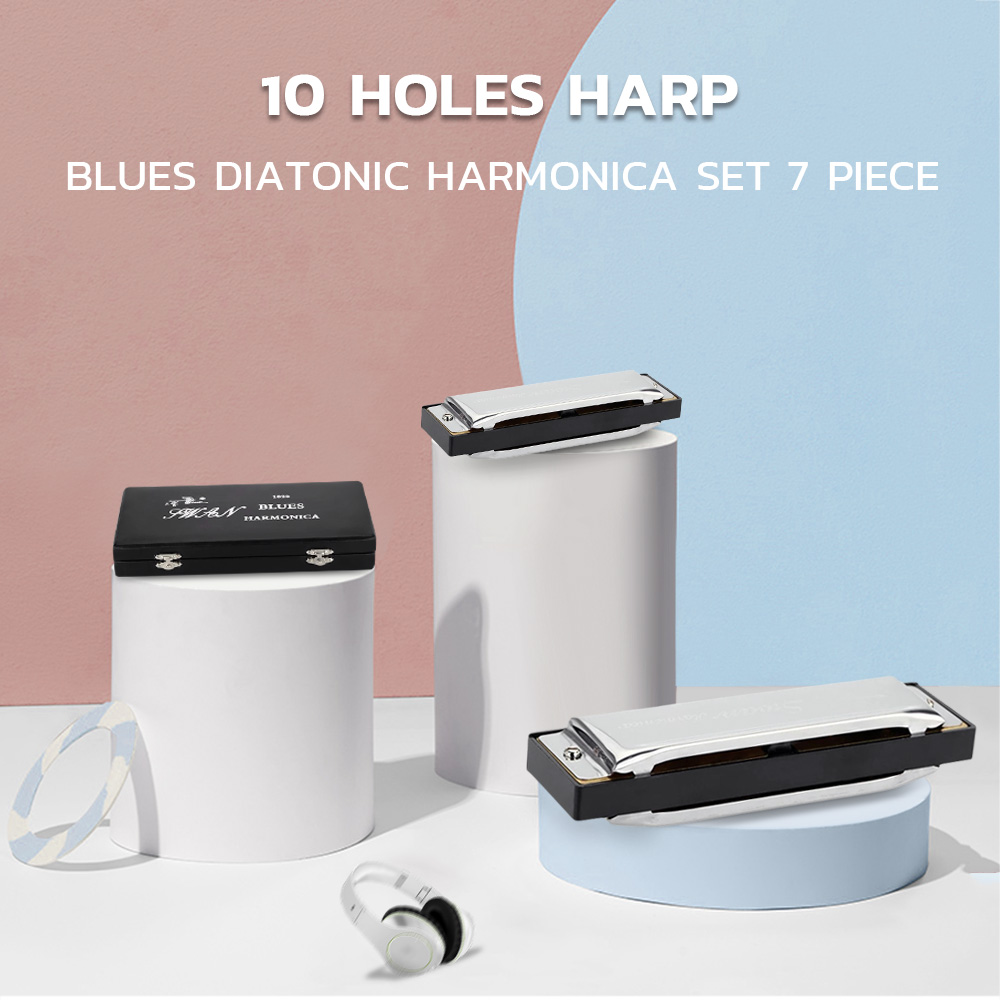 Swan SW1020 - 7T 10 Holes Harp Blues Harmonica 7pcs Swan SW1020 - 7T 10 Holes Harp Blues Harmonica 7pcs