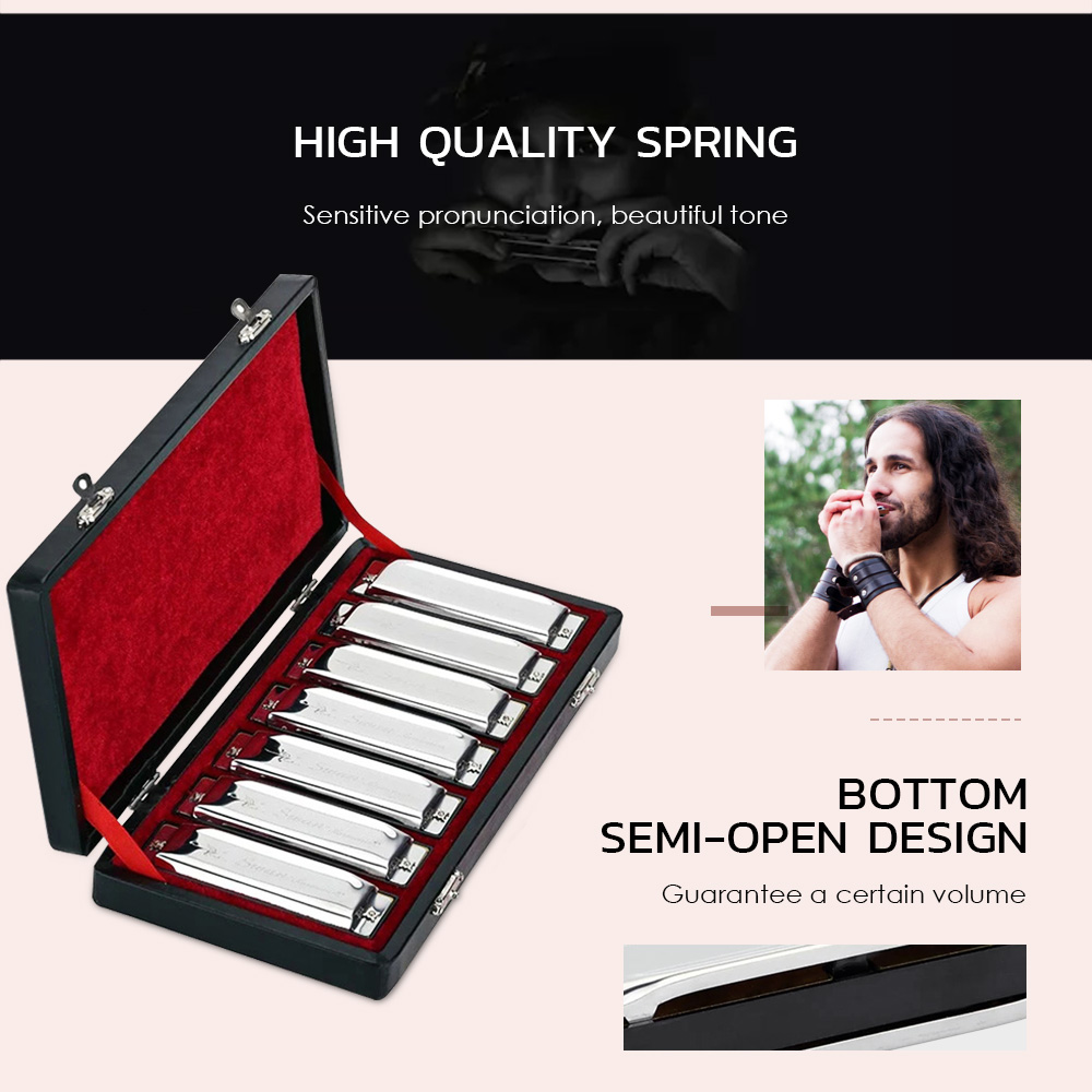 Swan SW1020 - 7T 10 Holes Harp Blues Harmonica 7pcs Swan SW1020 - 7T 10 Holes Harp Blues Harmonica 7pcs