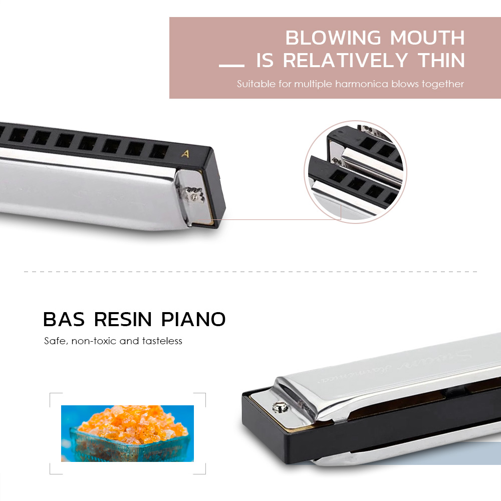 Swan SW1020 - 7T 10 Holes Harp Blues Harmonica 7pcs Swan SW1020 - 7T 10 Holes Harp Blues Harmonica 7pcs
