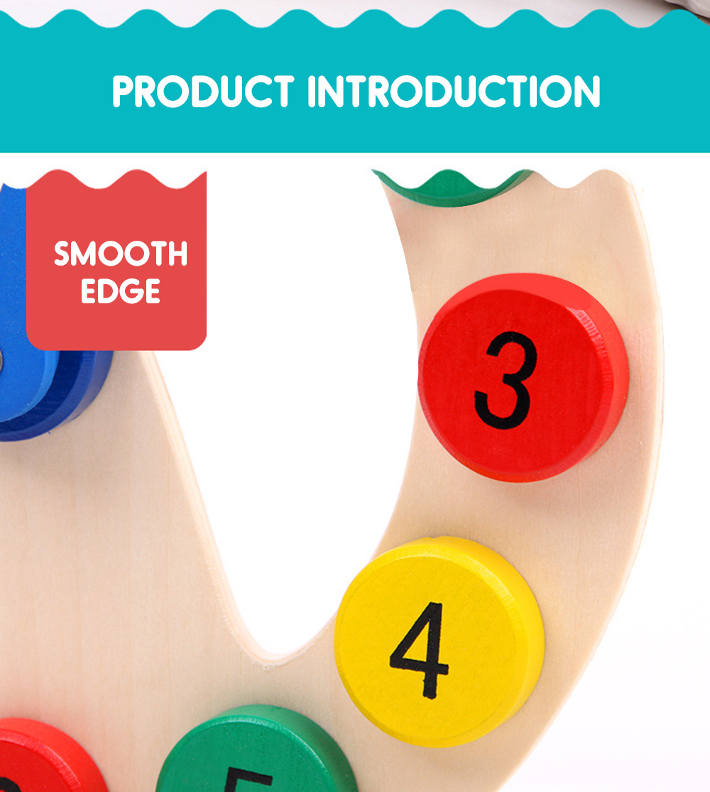 Educational Wooden Clock for Kids over 36 Months Time Learning Numerical Mental Development Toy Educational Wooden Clock for Kids over 36 Months Time Learning Numerical Mental Development Toy