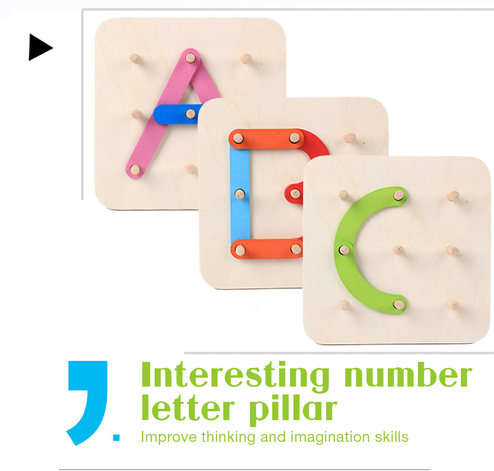 Wooden Letter Number Stacking Blocks Toy Set for Kid