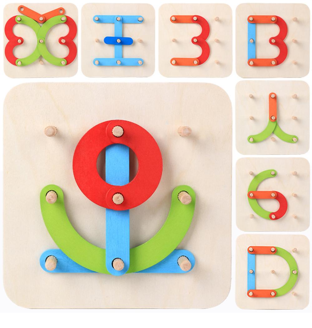 Wooden Letter Number Stacking Blocks Toy Set for Kid