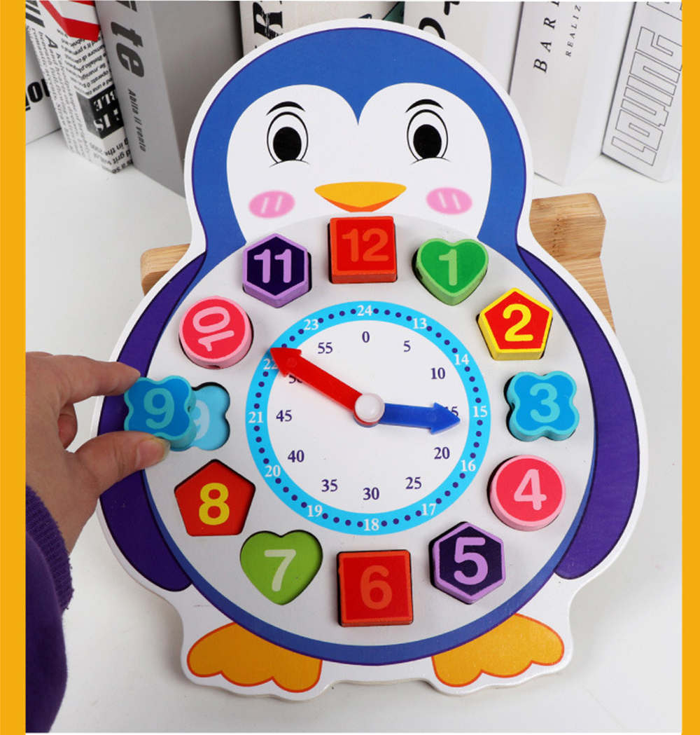 Wooden Lacing Beads Animal Clock Educational Toy for Children Wooden Lacing Beads Animal Clock Educational Toy for Children