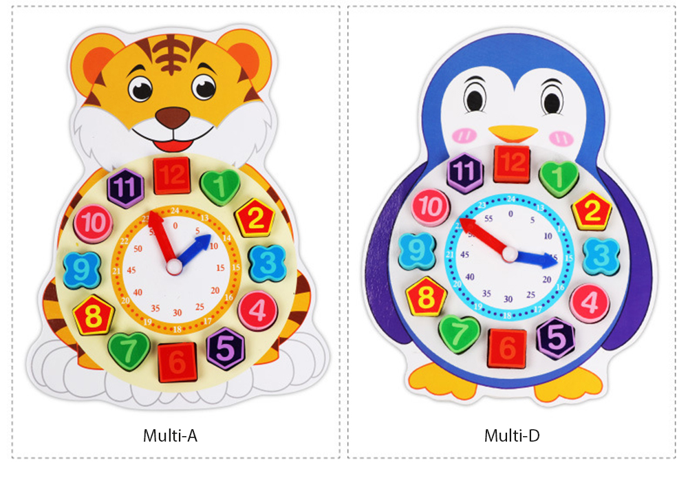 Wooden Lacing Beads Animal Clock Educational Toy for Children Wooden Lacing Beads Animal Clock Educational Toy for Children