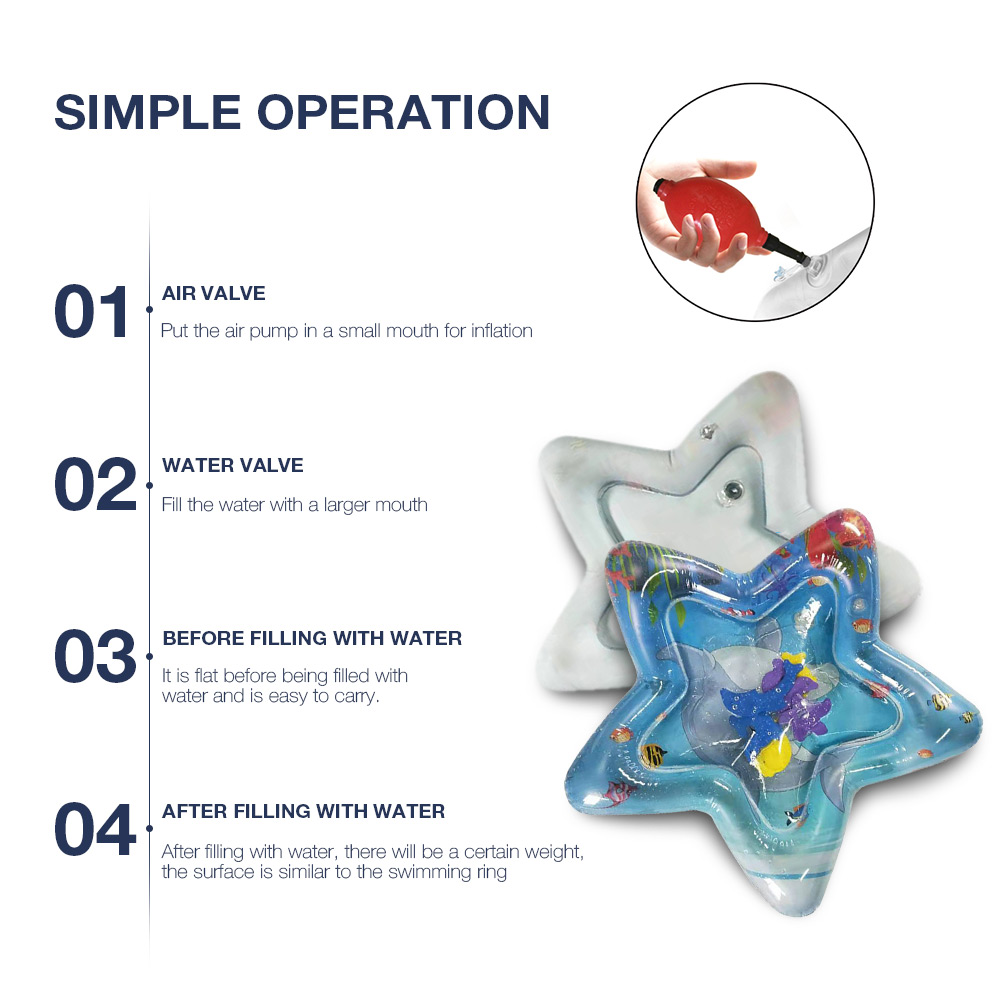 Child Baby Star Marine Inflatable Crawling Water Cushion Child Baby Star Marine Inflatable Crawling Water Cushion