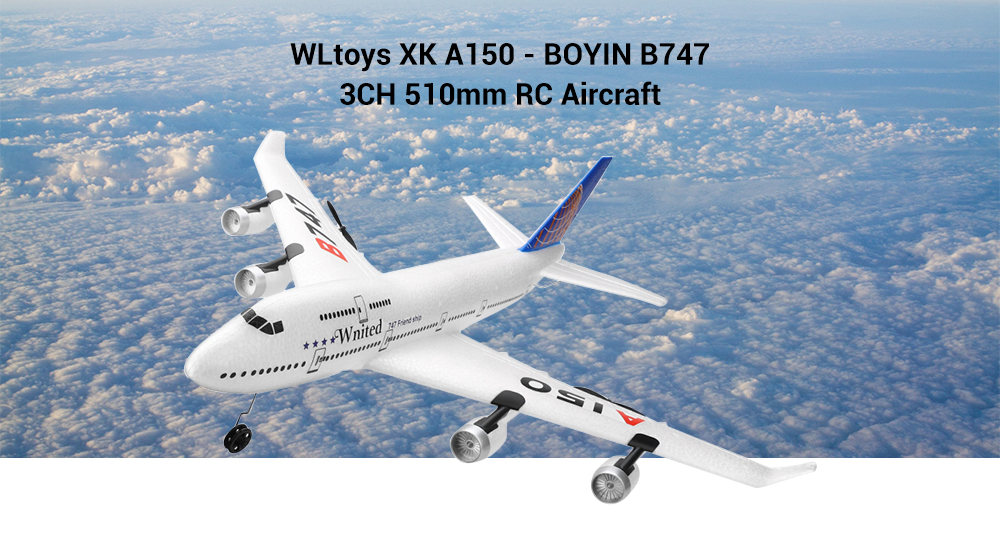 WLtoys XK A150 - BOYIN B747 3CH 510mm RC Aircraft with 6-axis Gyroscope
