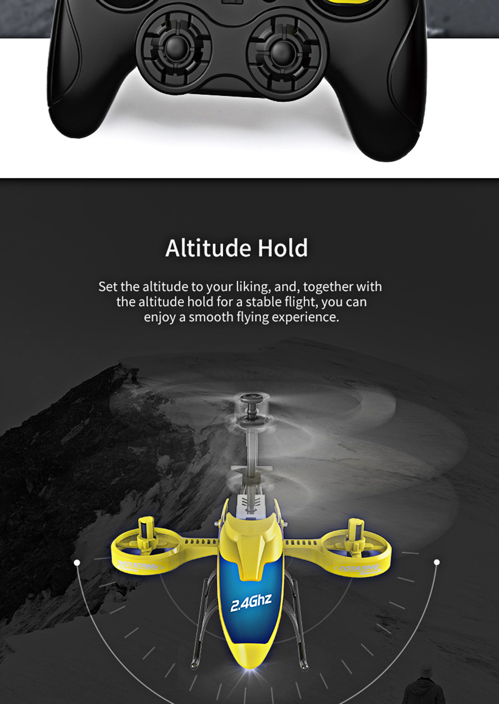 JJRC JX02 2.4G 4CH RC Helicopter Altitude Hold / Side Propellers / Light Control JJRC JX02 2.4G 4CH RC Helicopter Altitude Hold / Side Propellers / Light Control