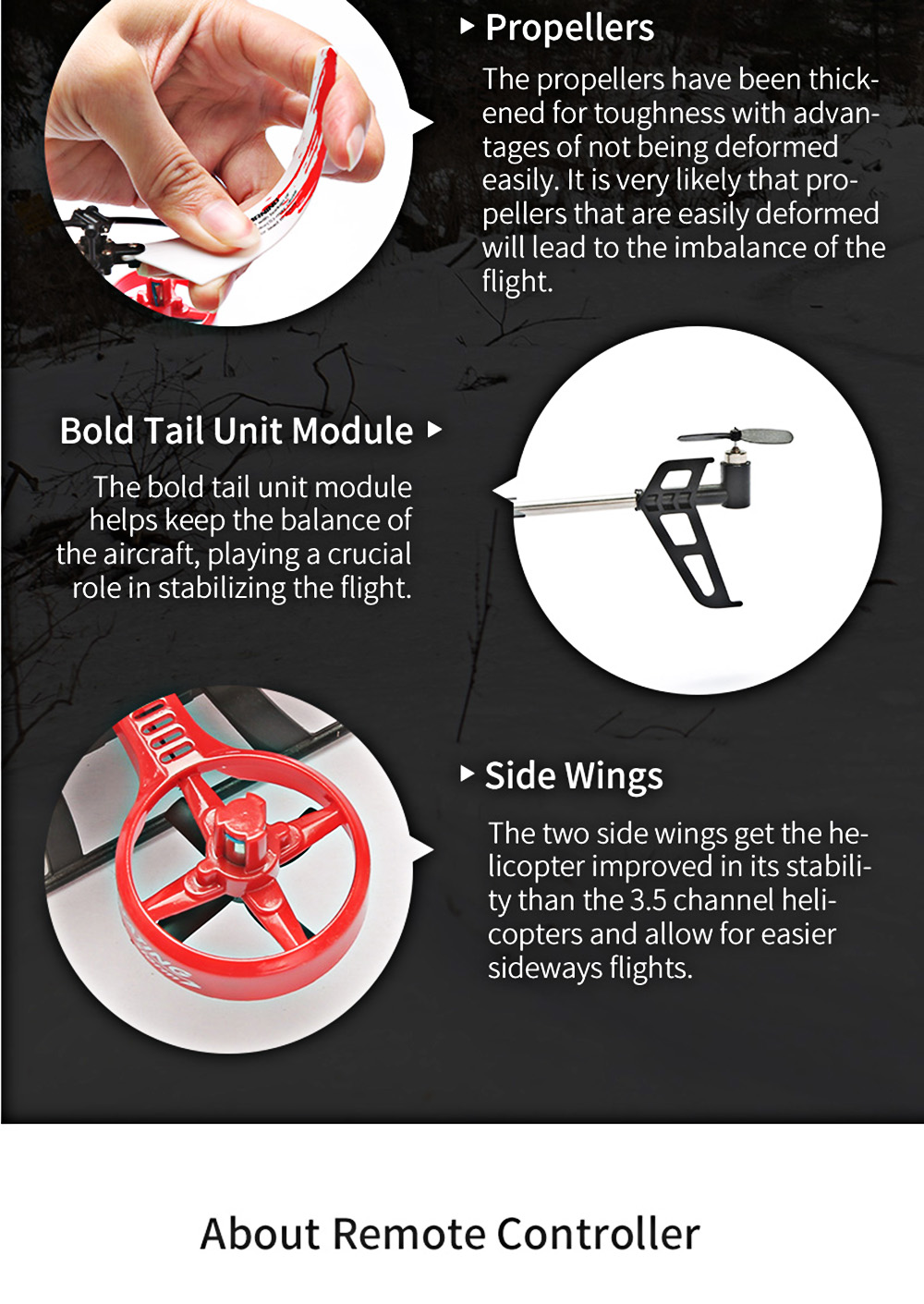 JJRC JX02 2.4G 4CH RC Helicopter Altitude Hold / Side Propellers / Light Control JJRC JX02 2.4G 4CH RC Helicopter Altitude Hold / Side Propellers / Light Control