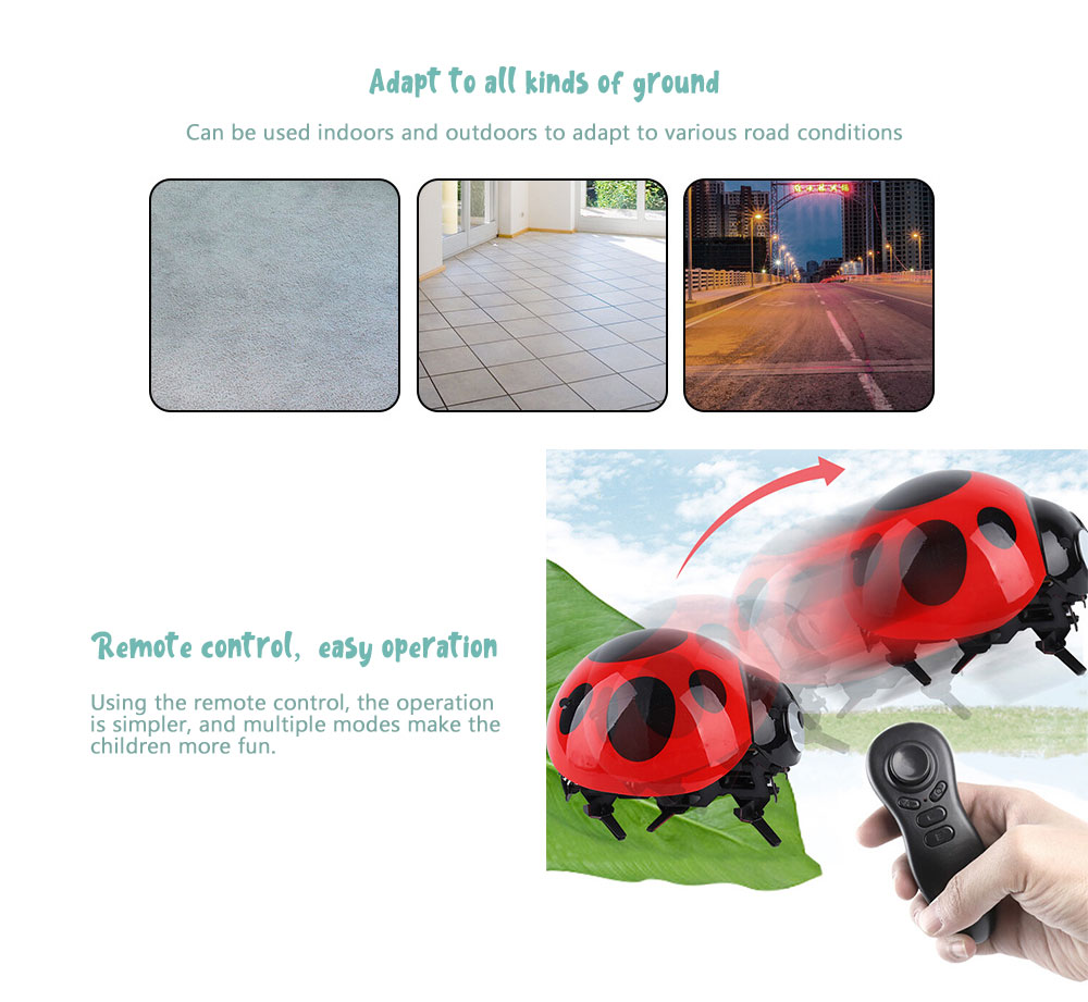 D02 2.4Hz Wireless Ladybug Touch Remote Control Toy for Kids