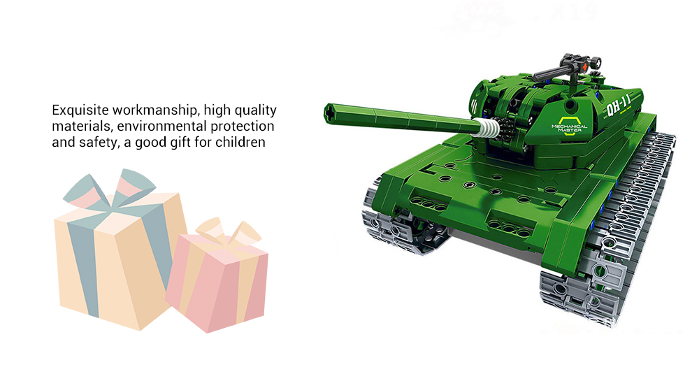 QH - 8011 2.4G Remote Control Tank Military Model Toy Building Blocks 453PCS