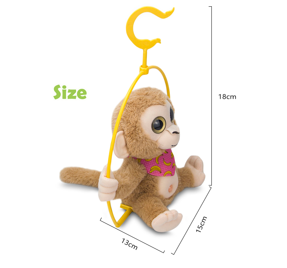 Stuffed Plush Toy Electric Monkey Talk Repeat Body Shake Doll with Shelf