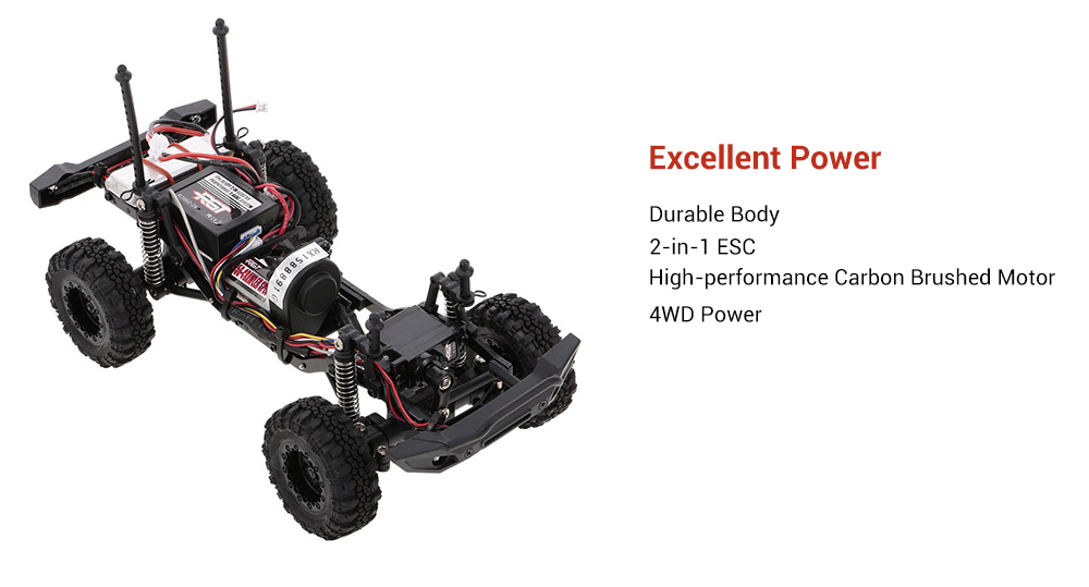 RGT 136240 1/24 2.4G 4WD RC Car RTR 15km/h Maximum Speed / 2-in-1 ESC / High-performance Carbon Brushed Motor