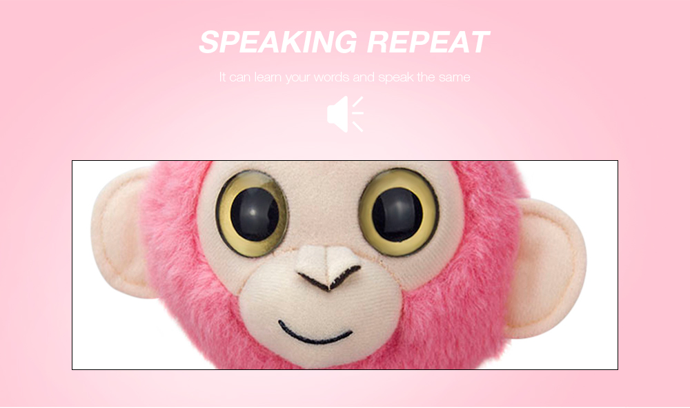 Stuffed Plush Toy Electric Monkey Talk Repeat Speak Record Body Swing Doll