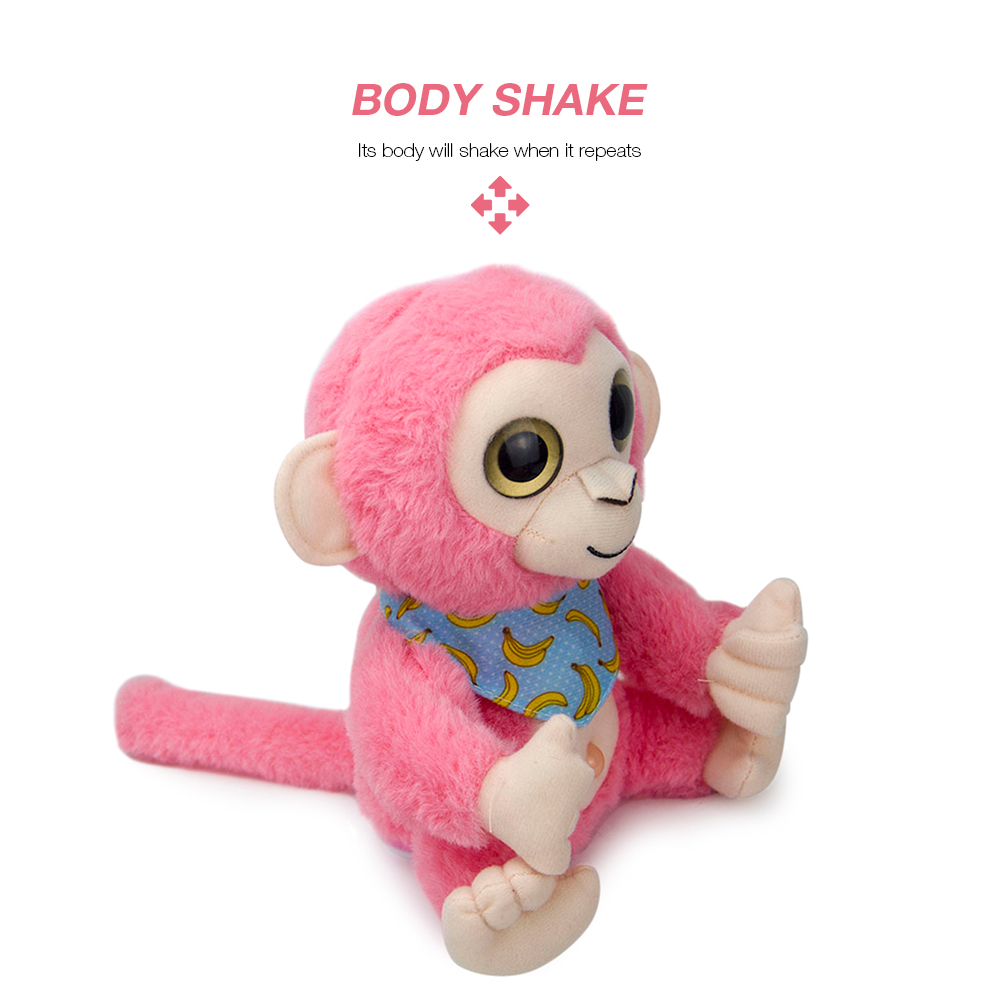 Stuffed Plush Toy Electric Monkey Talk Repeat Speak Record Body Swing Doll