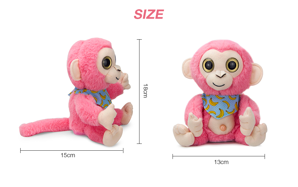 Stuffed Plush Toy Electric Monkey Talk Repeat Speak Record Body Swing Doll